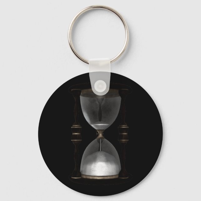 Halftone Hourglass Sand Timer Keychain (Front)