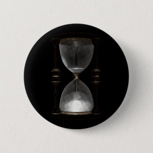 Halftone Hourglass Sand Timer Pinback Button