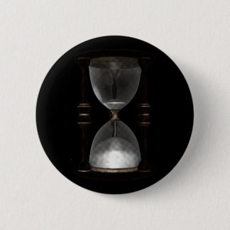 Halftone Hourglass Sand Timer Pinback Button