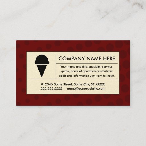 Customizable halftone ice cream business card templates