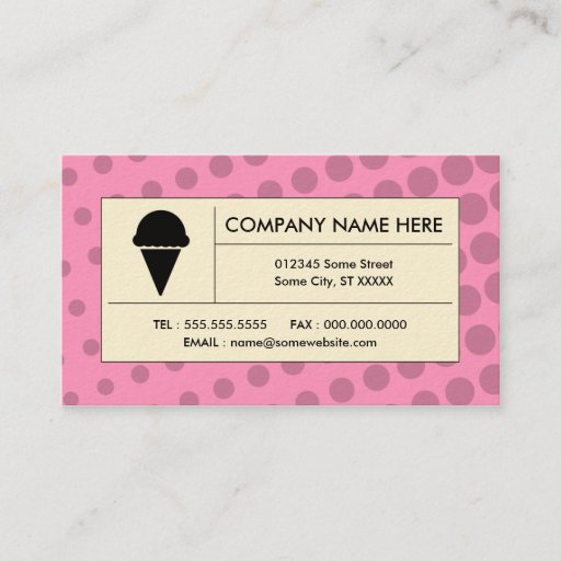 Customizable halftone ice cream business card templates