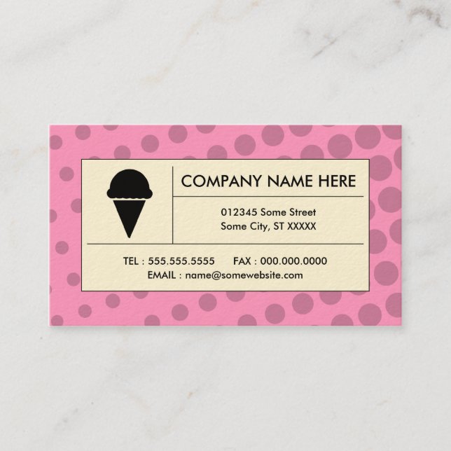 halftone ice cream business card (Front)