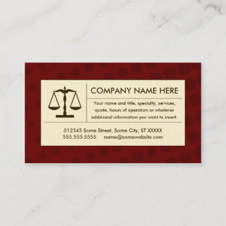 halftone justice scale business card