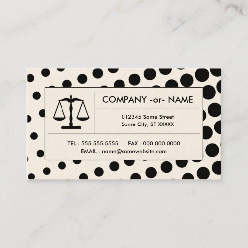 halftone justice scale business card