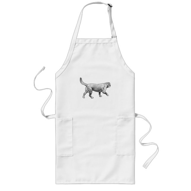 halftone kitchen stride long apron (Front)