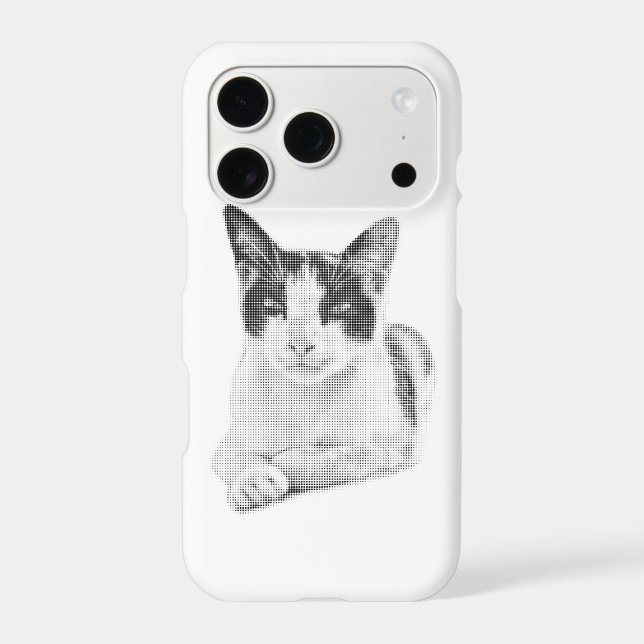 Halftone Kitty Portrait Case-Mate iPhone Case (Back)