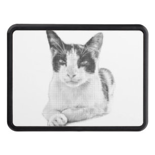 Halftone Kitty Portrait Hitch Cover