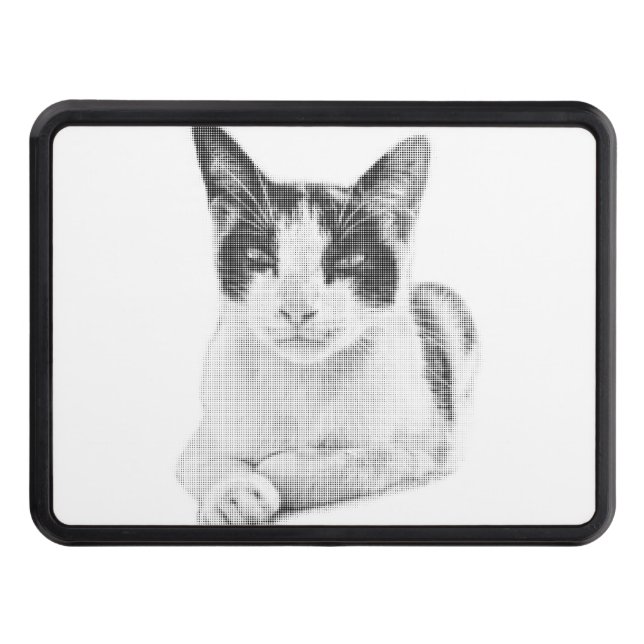 Halftone Kitty Portrait Hitch Cover (Front)