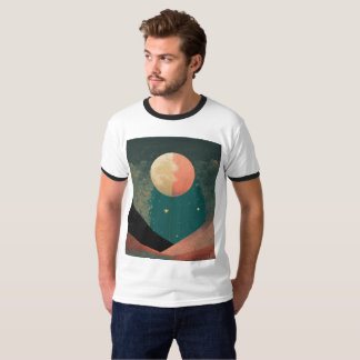 Halftone Moon Design Tee