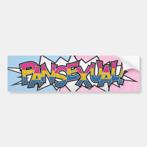 Halftone Pansexual Pride Typography with Flag  Bumper Sticker