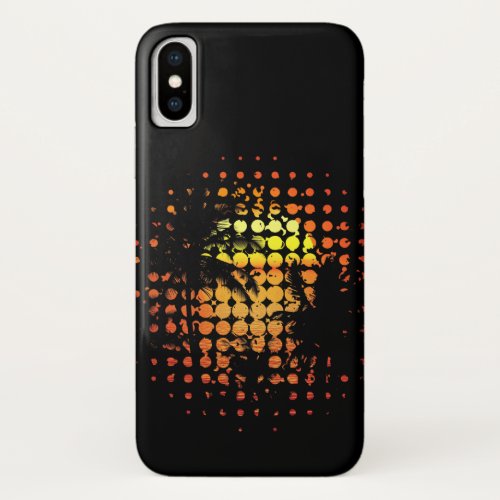 Halftone pattern tropical sunset beach summer iPhone XS case