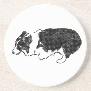 Halftone paws, full heart coaster