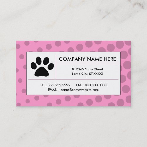 halftone pet paw business cards