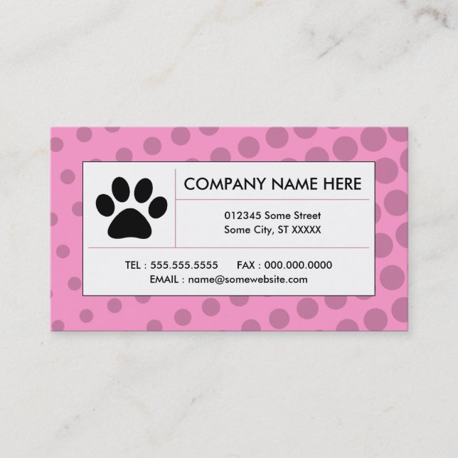 halftone pet paw business card (Front)