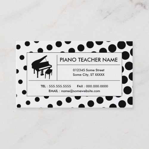 halftone piano business card template