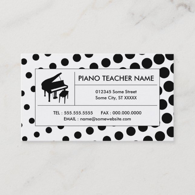 halftone piano business card (Front)