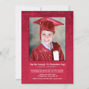 Halftone Red Photo Invitation