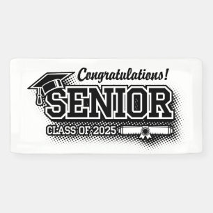 Halftone Retro Congrats Senior Class of 2025 Banner