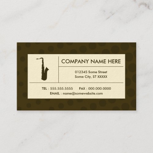 halftone saxophone business cards
