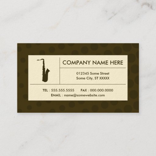 Customizable halftone saxophone business cards
