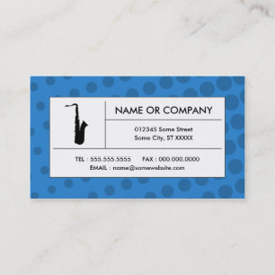 halftone saxophone business card