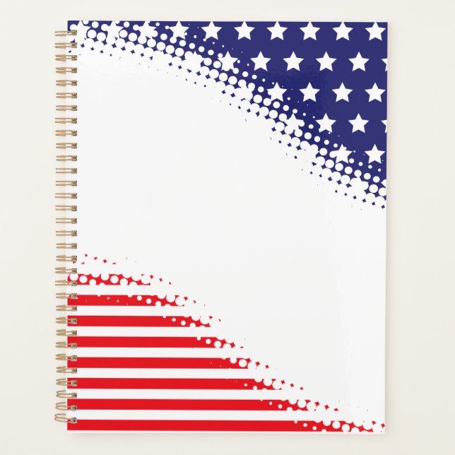 Halftone Stars and Stripes Planner (Front)