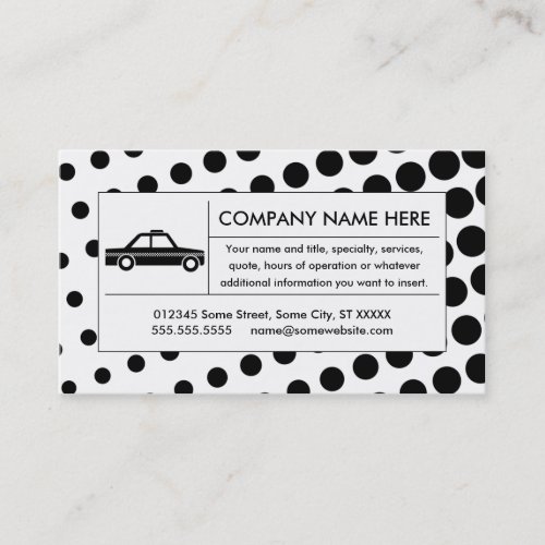 halftone taxi cab business card templates