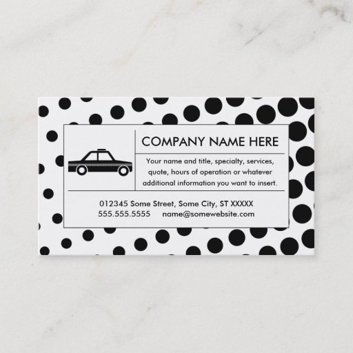 Customizable halftone taxi cab business card templates
