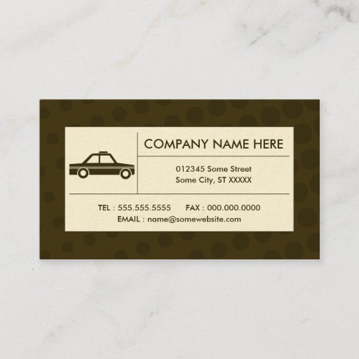 Customizable halftone taxi cab business card templates