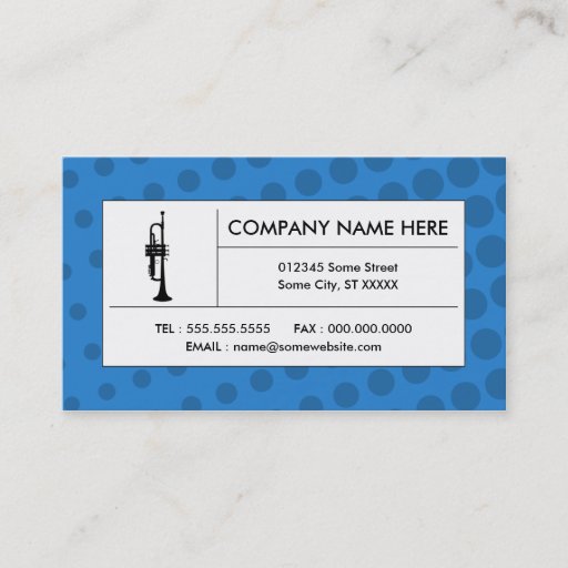 Customizable halftone trumpet business card template