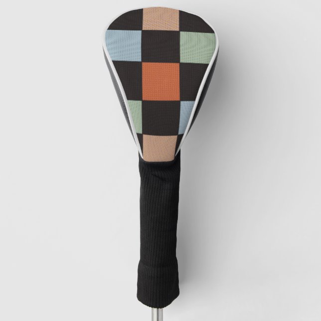 Halftone Vintage Checker Pattern  Golf Head Cover (Front)