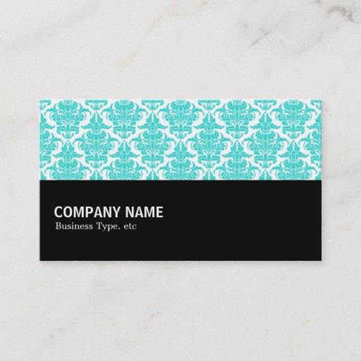 Customizable Halfway 054 - Aqua Damask Business Card