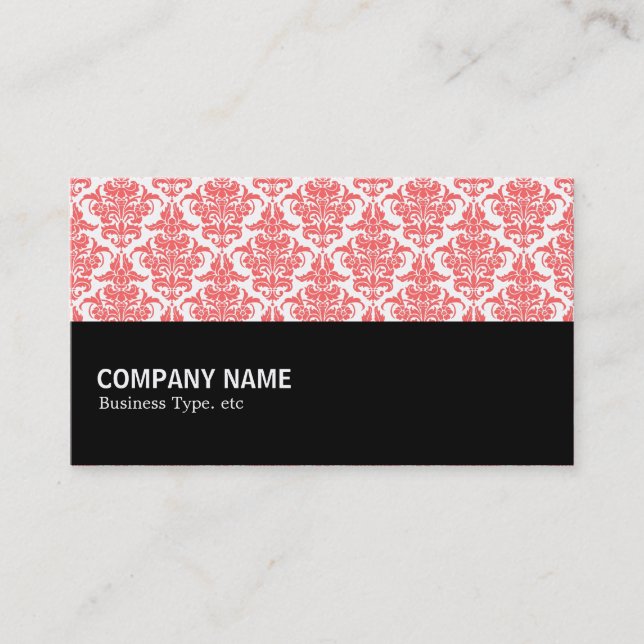Halfway 074 - Tropical Pink Damask Business Card (Front)