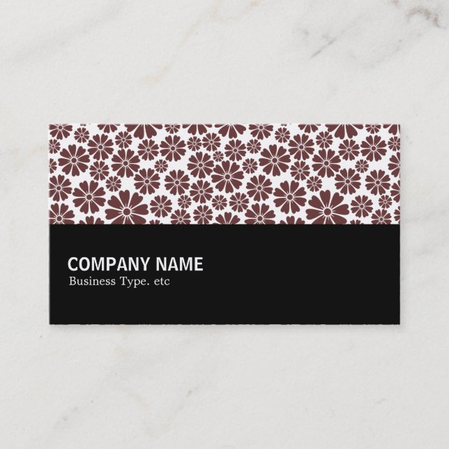Halfway - 8 Petals - Dark Brown on White Business Card (Front)