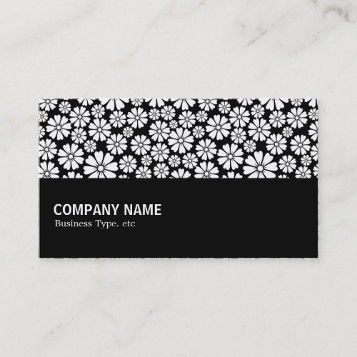 Halfway _ 8 Petals _ White on Black Business Card