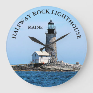 Halfway Rock Lighthouse, Maine Round Wall Clock