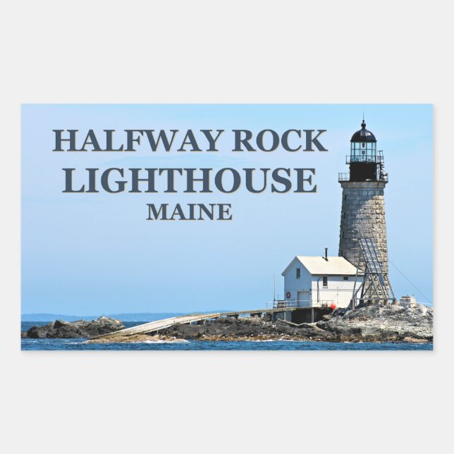 Halfway Rock Lighthouse, Maine Stickers (Front)