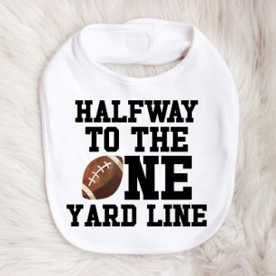 Halfway To One Yard Line Football Half Birthday Baby Bib