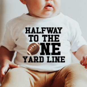 Halfway To One Yard Line Football Half Birthday Baby T-Shirt