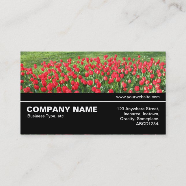 Halfway V3 043 - Bed of Red Tulips 01 Business Card (Front)