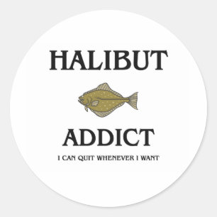 Halibut Addict Classic Round Sticker