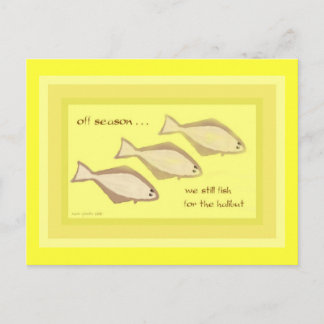 Halibut Haiku Art Postcard - Collectible Postcard