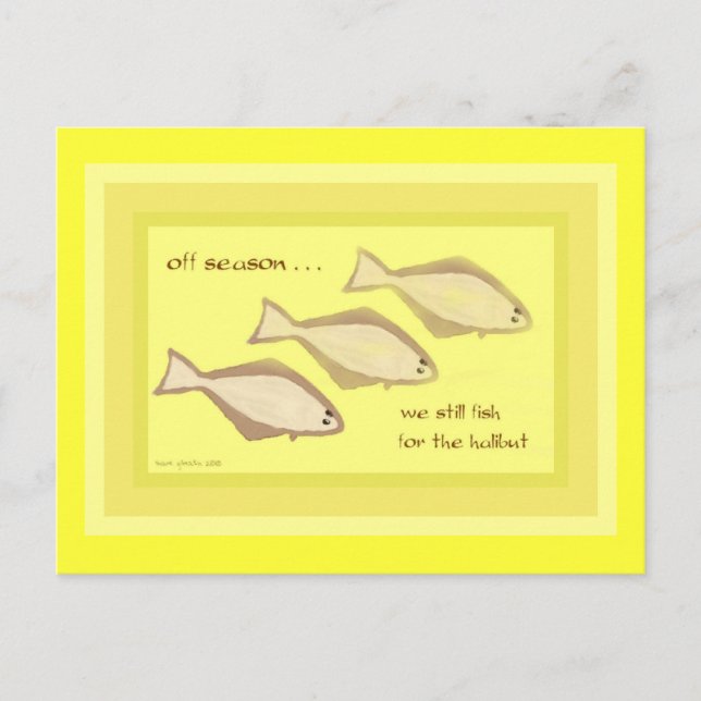 Halibut Haiku Art Postcard - Collectible Postcard (Front)
