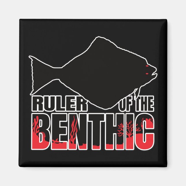 Halibuts Halibut Flatfish Fish – Marine Geek Magnet (Front)