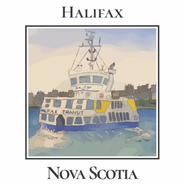 Halifax Ferry Boat, Nova Scotia Sticker (Front)