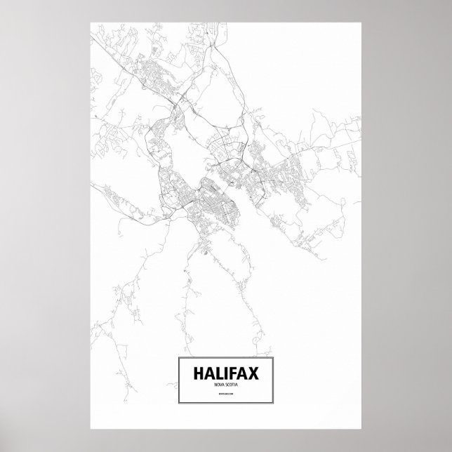 Halifax, Nova Scotia (black on white) Poster (Front)