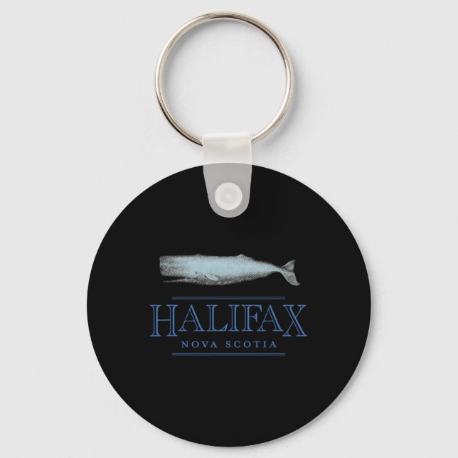 Halifax Nova Scotia Canada Vintage Whale Design  Keychain (Front)