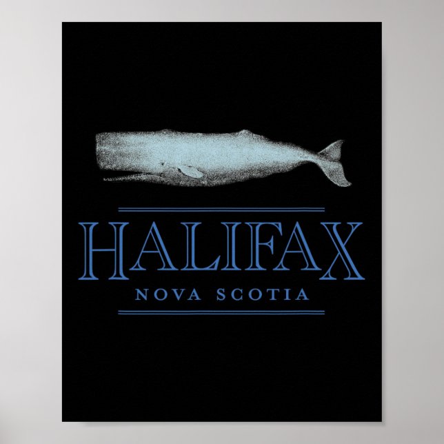 Halifax Nova Scotia Canada Vintage Whale Design  Poster (Front)
