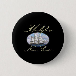 Halifax Nova Scotia Clipper Ship  Button