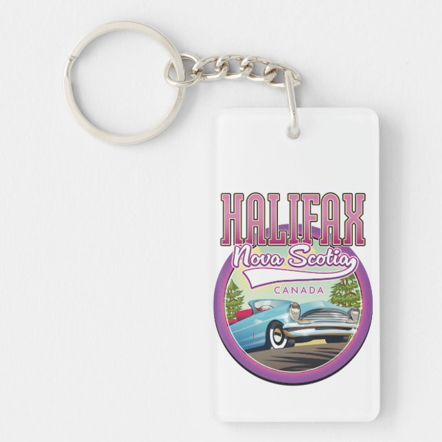 Halifax Nova Scotia travel logo  Keychain (Front)